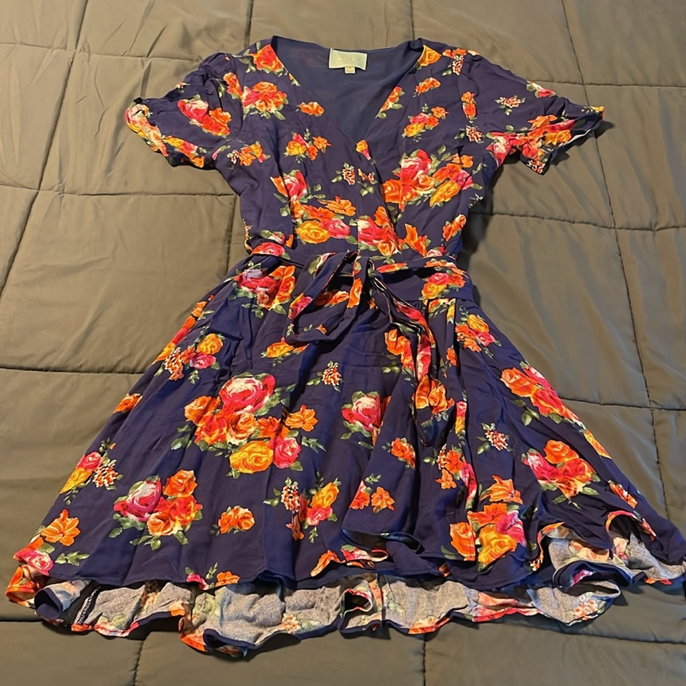 Skies Are Blue Floral Print Dress